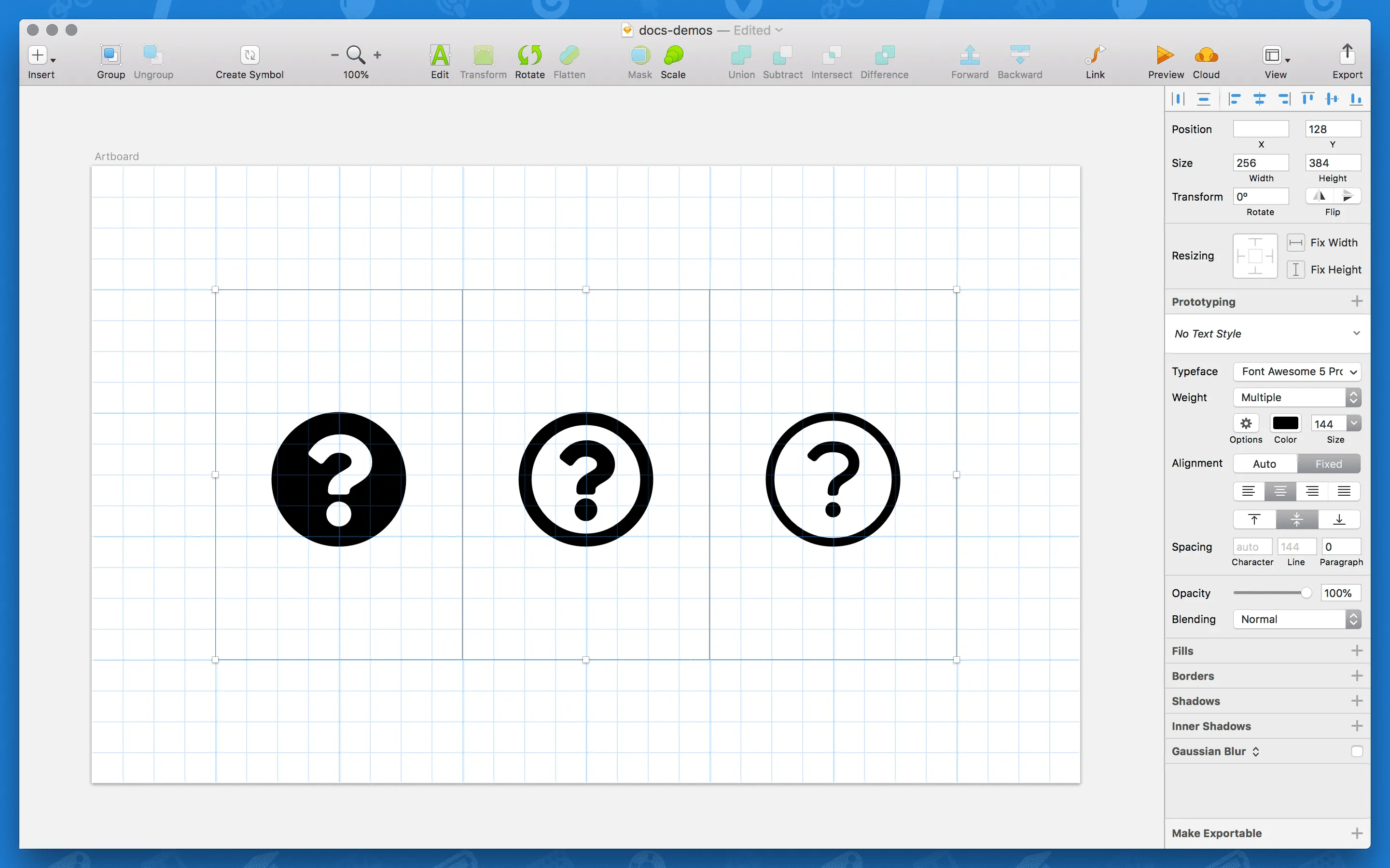 all 3 styles of question-circle